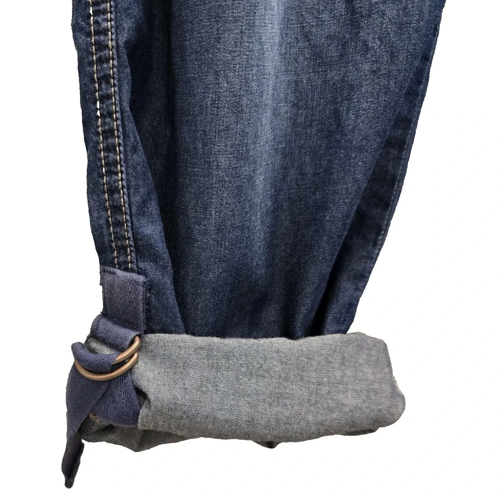Calvin Klein Jeans Pants Women's 32/14 Blue Denim Jogger Drawstring Utility - Picture 7 of 10